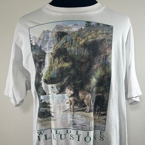 Marathon Apparel Wildlife Illusions Shirt | Vintage 90s 1993 Rusty Rust | Men XL